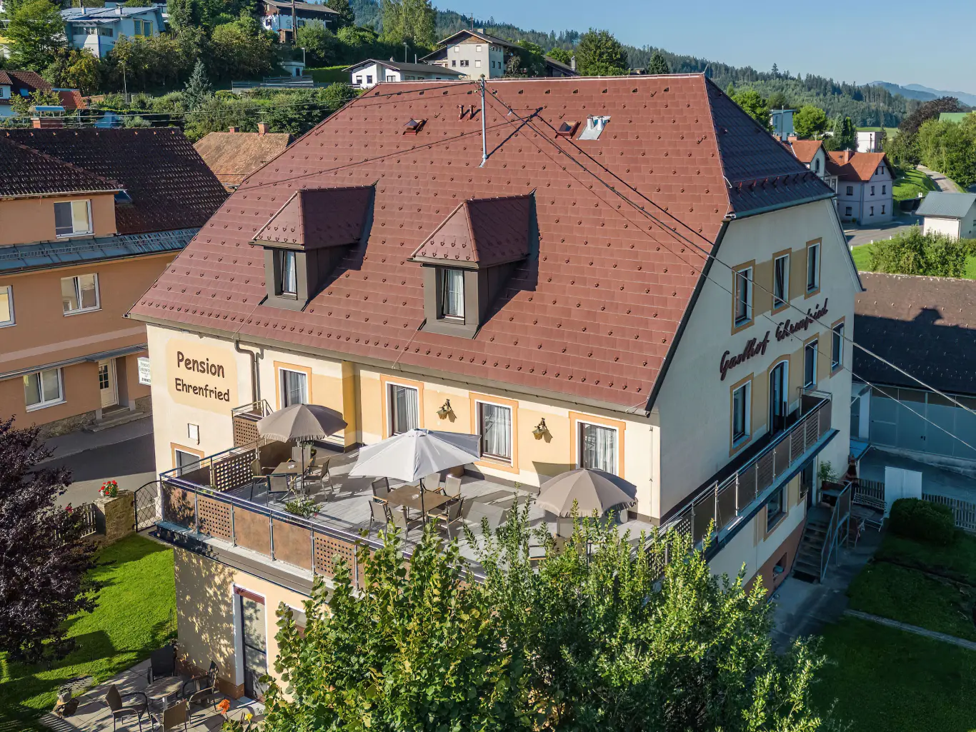 Pension Ehrenfried — Luftaufnahme